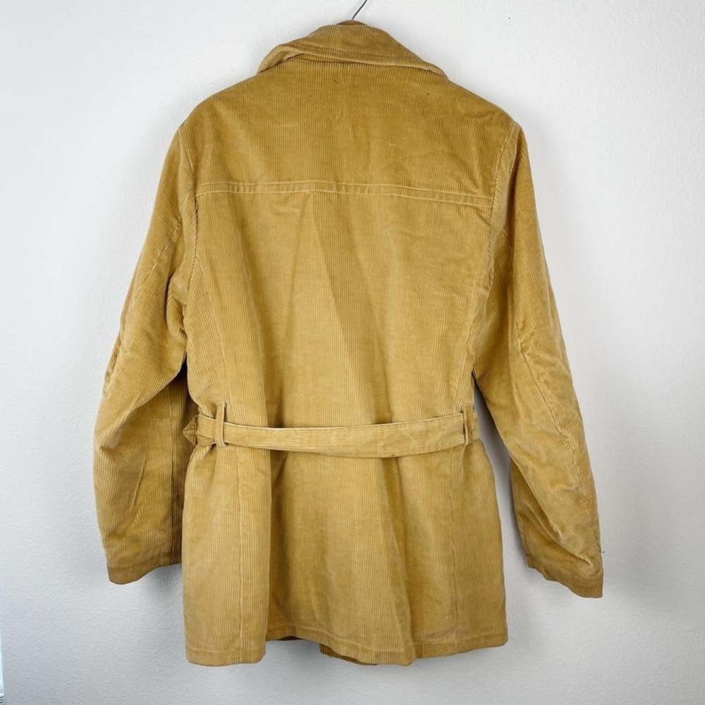 Vintage 70s Western Style Corduroy Sherpa Lined Belted Coat - Picture 2 of 8